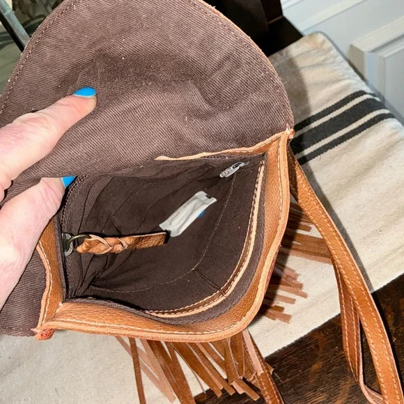 NWT Bed Stu Leather SANDY LANE Fringe Crossbody Bag Adobe Lux MSRP $205 - Picture 11 of 13